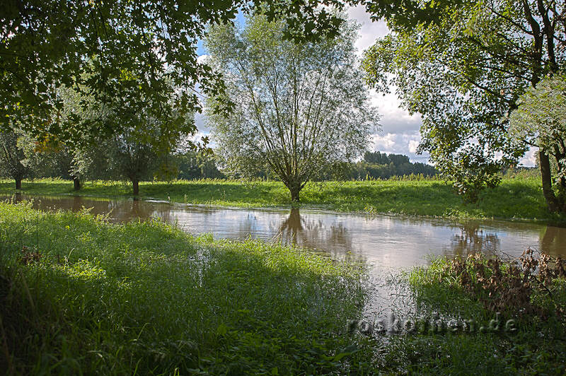 Die Niers führt Hochwasser - Felder unter Wasser am Niederrhein