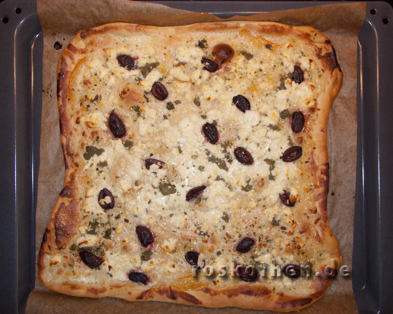 Orangenpizza nach dem Backen