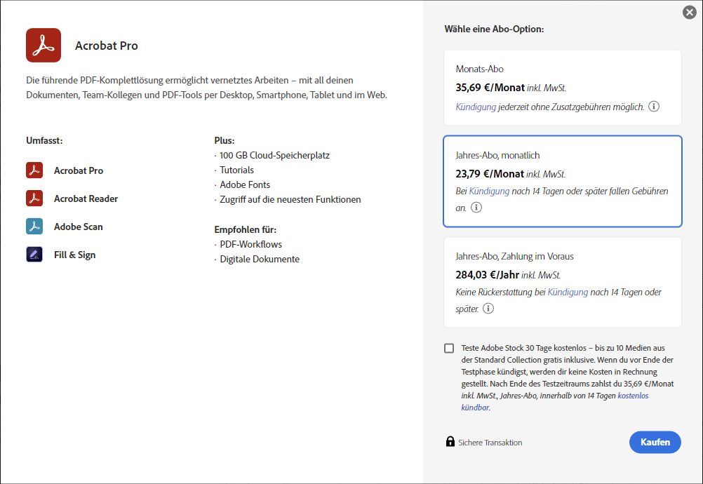 PDF Software Lizenz Abzocke von Adobe